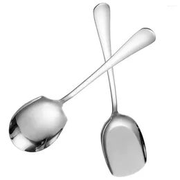 Set di stoviglie Posate in acciaio Cucchiaio da insalata Controllo delle porzioni Cucchiai da portata Mestolo di riso Forniture da cucina Utensili in acciaio Banchetto