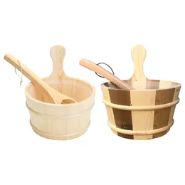 Buckets 4L Wooden Sauna Barrel Large Capacity Bath Accessories for 230714