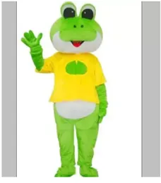 Factory Direct New Big Eyes Mascot Mascot Costume Cartoon Tshirt Giallo Frog Caratteri vestiti Halloween Festiva