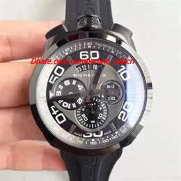 2017 Moda de Fábrica NOVO AUTÊNTICO BOMBERG PARAFUSO 68 QUARTZO CHRONO PRETO PVD BORRACHA CORREIA RELÓGIO 45mm Relógios Masculinos Qualidade Superior 242z