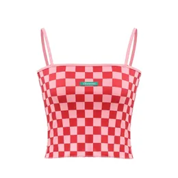 Women Tanks Camis Summer Women Plaid Sexy Checkerboard Dame Crop Top Patchwork Tank Tops Onyterwear Bielica Kobieta Camisole 230713