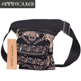 Waist Bags Annmouler Vintage Women Belt Bag Adjustable Fanny Pack Bohemian Style Multipocket Phone Pouch for Gifts 230713