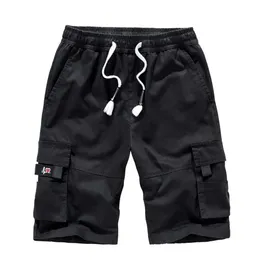 Sommarmän arbetskläder shorts Löst överdimensionerade rena bomullskvarter byxor multi pocket casual pantsdnm5