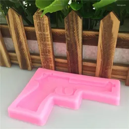 Bakning formar diy pistol ak gun form fondant tvål 3d tårta silikon mögel cupcake gelé godis choklad dekoration verktyg