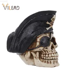 Decorazioni da giardino Vilead Pirata Capitano Teschio Statue Sculture Collezione Accessori Ornamento di moda personalizzato Hallween Decorazione Giardino L230714