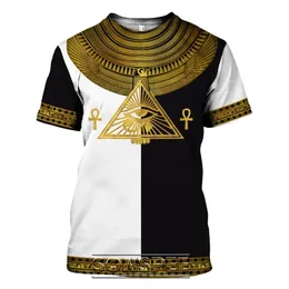 Męskie koszulki Summer T-Shirt Męska T-shirt zwyczajny 3D Princer Egypt Eye of Horus Egyptian Symboli