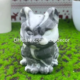 천 눈 재스퍼 럭키 럭키 앉아있는 고양이 조각상 선물 사랑스러운 자연 껍질 대리석 보석 석영 수정 조각 된 동물 두개골 조각 홈 애완 동물 돌 장식 장식