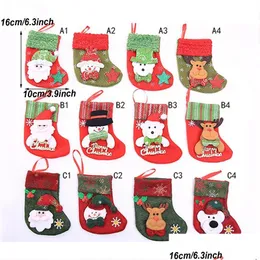 Decorazioni natalizie paillettes calze per stock ganci da regalo per la pupazzo di pupazzo di neve Babbo Natale Elk Tree Decoration Socks Stockings Dh0217 Drop Del Dhosc
