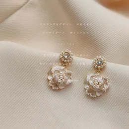 韓国【TORTOISE】(silver925) Yoros Camellia Earrings ピアス Premium 925 Silver Camellia Pearl Stud gold earrings design