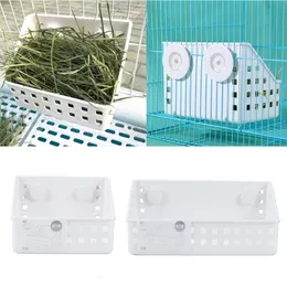 Small Animal Supplies Rabbit Hay Feeder Manger Food Rack Grass Basket Bin Bowl Sucker Fixed for Chinchilla Pet 230713