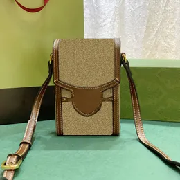 Mini bolsa de lona e couro para celular de grife para mulheres bolsas de ombro bolsa de mão fashion