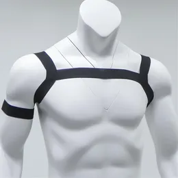 Мужчина Lingrie Регулируемые мужские сексуальные костюмы для тела грудь ремень для груди пояс гей -рада Эластичный плечо