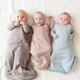 Sovsäckar bambu fiber baby sommarväska mjuk bekväm blixtlås barn född sömn säck ärmlös för barn 230713