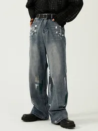 Pantaloncini da uomo HOUZHOU Pantaloni jeans strappati oversize Jeans strappati da uomo Y2K Pantaloni in denim blu Punk da uomo Moda di strada giapponese Hip Hop 230714