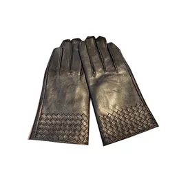 Damer läder fem fingrar handskar vinterhandskar kort fleece förtjockad handske trendiga snygga skyddshandskar festival närvarande