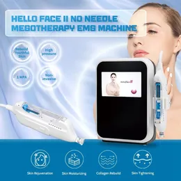 Hello Face 2 Machine Anti Aging Mesoterapi Meso Jet High Pressure Inget nål Mesoterapi Skin Whitening Reskin Needle Free Meso Pen Machine