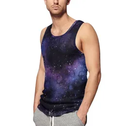 Mens Tank Tops Galactic Tie Dye Top Blue and Purple Streetwear Daily Gym Man Design ärmlösa västar Big Size 4XL 5XL 230713