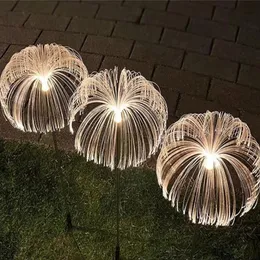 Garden Decorations Solar Jellyfish Lights Outdoor Fiber Optic Fairy Waterproof Decorative Landscape Lamp 230713