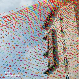 Баннерные флаги 100 метров чисто цветная ткань баннер гирлянды на день рождения булочка вымпела свадебные флаги гирлянды на открытом воздухе баннер 230714