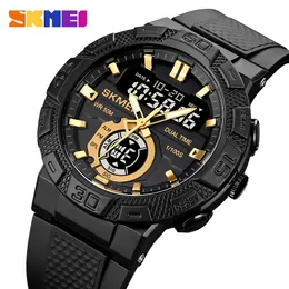 Skmei multifunktionell LED -ljus digital sportklocka Mens Casual Stopwatch Clendar Clock 50m vattentäta armbandsur Reloj Hombre