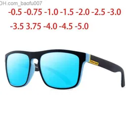 Óculos de sol Masculino Personalizado Miopia Minus Prescription Polarization Lens Square Full Edge Motion Color Mirror Óculos de sol -1 a 5 Z230726