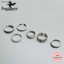 Trustdavis gerçek 925 Sterling Gümüş Moda Knuckle Ring Trage Ring Ayak Yüzüğü Kadınlar İçin Düğün Partisi Güzel S925 Takı DA1947 L230704