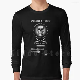 Bluzy męskie Sweeney Todd Barber Shop Dignboard Long Sleeve Halloween Razer Serial Killer Blood Trime