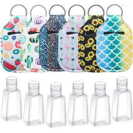 Storage Bottles 6pcs 30ml Empty Travel Size Bottle For Soap Liquids Hand Sanitizer Keychain Holder Flip Cap Reusable Refillable Carriers