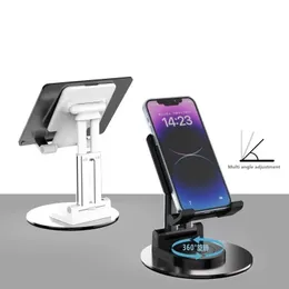 Ny metall mobiltelefon surfplatta 360 ° roterande konsol med dubbel spak justerbar fällbar lat person live streaming skrivbord alla metallfästen