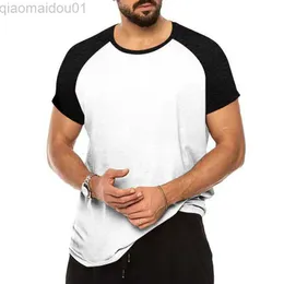 Therts للرجال 2023 الصيف الجديد غير الرسمي T ermts Men Fashion Patchwork Short Sleeve Teee Tops Tops Leisure Closeure Mens Lource O-Neck T-Shirt L230713