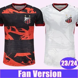 23 24 Ituano FC Mens Soccer Jerseys Home Preto Vermelho Away Branco Mangas Curtas Camisas de Futebol Uniformes