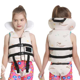 Life Vest Buoy Children's cartoon life jacket portable buoyancy swimming vest neck protection design children's beginner floating 230713