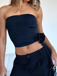 BoozRey 2023 Y2K Sommer Sexy Trägerlose Crop Tops Für Frauen Solide Club Party Ärmellose Bandage Weste Bralette Top Mit