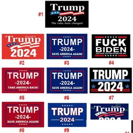 Bannerflaggor Donald Trump President Garden 3x5 ft 2024 Återval Ta Amerika tillbaka flaggan med mässing Grommets patriotiska utomhus inomhus DHTD7