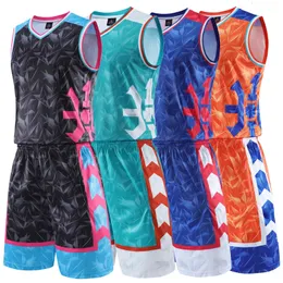 Andra idrottsartiklar Kids Girl Basketball Jersey Set Child Män Kvinnor tomma uniformer Mål Kast Training Vest Double Pocket Sports Suit 230713