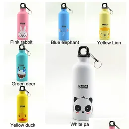 Water Bottles Lovely Animal 500Ml Large Capacity Sports Outdoor Portable Cycling Cam Aluminum Alloy Kids Cups Dh1106 Drop Delivery H Dhayu