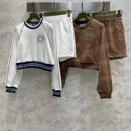 Broderad hoodie shorts kvinnliga träningsdräkter randiga pullover casual korta byxor sportdräkter