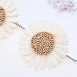 Decorative Flowers 2PCS Weaving Sunflower Decor Handmade DIY Shoe Garment Accessories Patches Creative Girl Clothing Buckle For