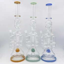 Colorful 21 Inch Big glass bong water pipe bubbler High Quanlity with bowl and quartz banger for free