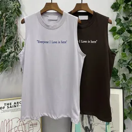 Mens Tank Tops Summer Men I Love You Couple Stabbing Vest High Quality Top Stitch Repair 100% Cotton Printed Tshirt 230713