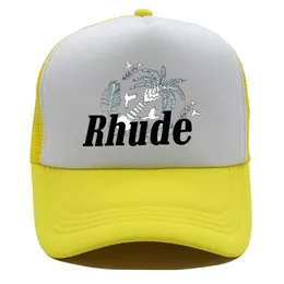 Rhude Green Mesh Patchwork Designer de beisebol Rhude Cap Men Women Borderyy Unisex Rhude Collectio