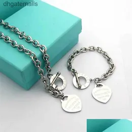 Sier G Bracelet FF TB Sterling CD BB 디자이너 V H Heart Bangle Necklace Luxury Set Shape Original Fashion Classic Women Jewelry G