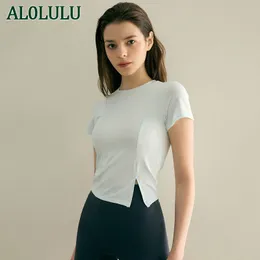 al0lulu Yoga Clothing Slim Short Sleeve T-shirt the preghable fitness Sports Short Sleeve Top