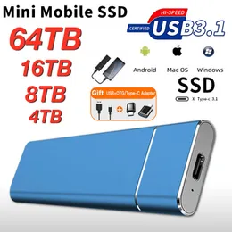 Hard Drives 1TB Mini Portable SSD 2TB M.2 External Mobile Solid State Drive High Speed USB3.1 Laptop Hard Drive Original For phonepc 230713