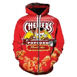 Cheetos 3D Baskı Nedensel Giyim Yeni Moda Erkek Kadın Fermuarı Hoodies HK03217Q