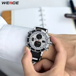 Weide Mens Top Luxury Brand Men Watches Quartz Watch Analog Waterproof Sports Army Military Silicone Armband Wristwatch Clock261D