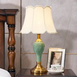Lampade da tavolo Lampada in ceramica retrò americana Minimalista Camera da letto creativa Comodino Soggiorno Studio Apparecchi di illuminazione per la casa