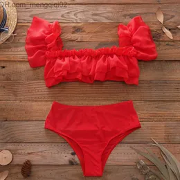 Costumi da bagno da donna Lorylei estate rosso sexy bikini vestito nappa bikini spiaggia piscina 2023 costume da bagno donna Sling costume da bagno bikini B497 Z230717