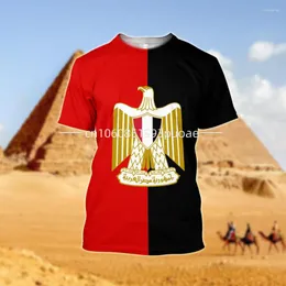 남성용 T 셔츠 2023 여름 이집트 티셔츠 3D 프린트 캐주얼 패션 오버지 둥근 목 여자