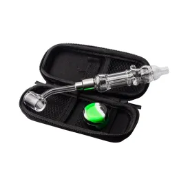 Hookah Kit Approx 4.57 Inch Glass filter Pipe Bubblers With 510 thread Gr2 Ti-tip or Quartz banger Nails Stainless Dab Tool Zipper Case